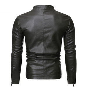 Vêtements pour hommes vente chaude veste en cuir nouvelle mode veste en cuir pour hommes veste en cuir coupe-vent - Product Image 5