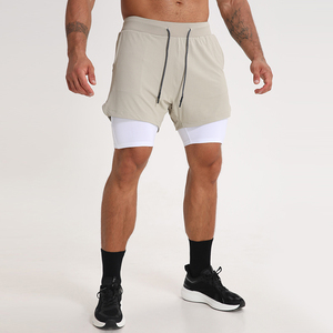 ระบายอากาศแข็งแรง 2 ใน 1 วิ่งเสื้อผ้าด่วนแห้งออกกําลังกายกางเกงขาสั้นกีฬาฟิตเนสสวมใส่กีฬากางเกงขาสั้นสําหรับชาย - Product Image 5