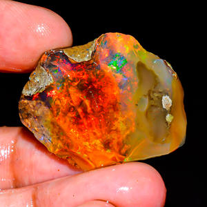 Pierre précieuse brute d'opale éthiopienne, opale de feu flashy, pierre précieuse d'opale naturelle, pierre précieuse en vrac, opale éthiopienne brute, 40.5 Ct. R-234 - Product Image 1