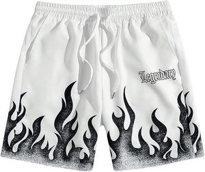 Venta al por mayor Hip Hop High Street Summer Heavyweight Cotton Pantalones cortos con cordón Hombres Diseñador Vintage Sun Faded Acid Wash Sweat Short - Product Image 1