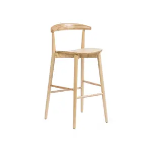 Modern Bar Stools In Natural Finish Solid Teak Wood For Bar Furniture