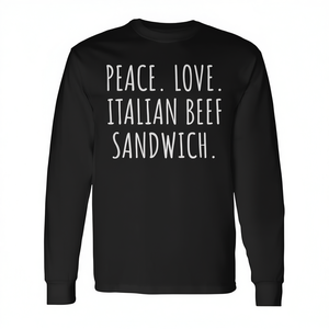 Camiseta de manga larga con estampado de sándwich de carne italiano, camiseta con meme de comida de Chicago - Product Image 2
