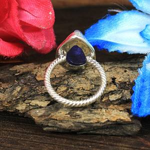 Vente en gros d'anneaux en argent sterling 92,5 avec pierre précieuse tanzanite naturelle de forme poire - Product Image 4