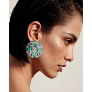 Pendientes de Diamantes con Copos de Nieve Esmeralda - Product Image 2