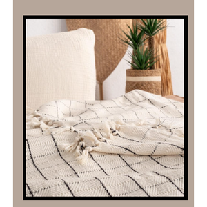 Cubrecama a Cuadros 100% Algodón Natural, Manta Ligera Tejida, 130x180cm, Mantas para Cama Pike - Product Image 6