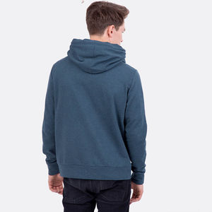 Sudadera con Capucha para Hombre, Azul, Cuello Alto, Estilo Urbano, Informal, con Capucha, Ajuste Regular, Cómoda para Invierno - Product Image 3