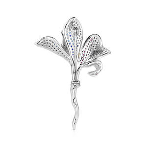 Broche de mode Jeulia Invisible Flower en argent sterling avec pierres multicolores - Product Image 3