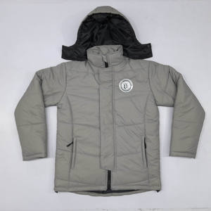 Chaqueta acolchada de esquí impermeable de lona con logotipo personalizado prendas de vestir exteriores moda transpirable High Street capucha desmontable bolsillos con cremallera hombres - Product Image 4