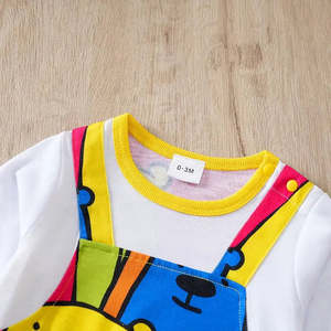 Conjunto de 2 Piezas de Algodón Orgánico con Estampado de Dibujos Animados Nounours, Ropa de Bebé, Salopette, Conjunto de Combinación, Sostenible y Ecológico - Product Image 6
