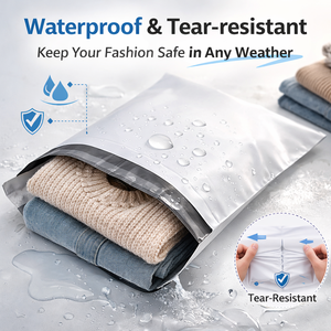 Sacs postaux en polyéthylène blancs pour le stockage et la protection, options de personnalisation, enveloppes postales durables avec conception imperméable pour l'expédition de vêtements - Product Image 4