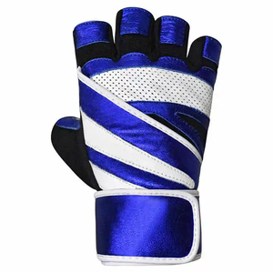 Guantes de Entrenamiento MB Leather Hassam Azules de Medio Dedo, Material PU para Muñeca, Transpirables, Ligeros, Unisex, para Boxeo y Artes Marciales - Product Image 1