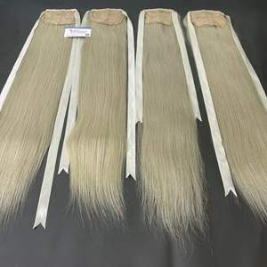 Extensions de cheveux humains en queue de cheval de qualité supérieure, extensions de cheveux en queue de cheval à enrouler, 100% cheveux humains - Product Image 4