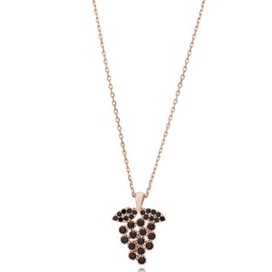 Collier pendentif en argent sterling 925 avec pierre CZ noire en forme de raisin, bijoux turcs, vente en gros de joaillerie fine - Product Image 4