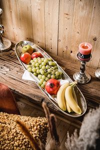 Vente en gros de plateau en aluminium argenté pour le dîner présentoir à salade restaurant hôtel meilleure qualité - Product Image 5