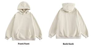 Sweat à capuche rétro automne imprimé basique couleur pure lâche Couple veste à capuche 100% coton - Product Image 6