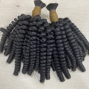 VENTE EN GROS EN VRAC ONDULÉ BOUCLES NATUREL NOIR ET COULEURS CUTICULE ALIGNÉ VRAI VIETNAMIEN EXTENSIONS DE CHEVEUX HUMAINS POUR SALON - Product Image 5