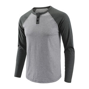Wholesale 100% Cotton <b>Raglan</b> <b>T</b> <b>Shirts</b> Casual Slim Fit Long Sleeve Knitted Unisex OEM Clothing Supply Bangladesh 220 Grams Blank - Product Image 5