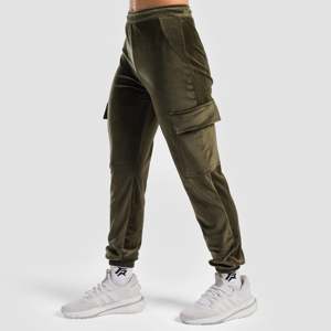Pantalon cargo en velours pour femme, respirant, taille haute, style hip-hop, avec fermeture élastique, décontracté, taille mi-haute, couleur olive - Product Image 3