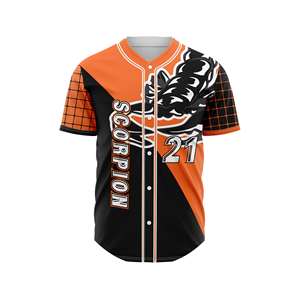 เสื้อเบสบอลซับลิเมตสำหรับผู้ใหญ่กระดุมเต็มเม็ดสำหรับทุกเพศขนาดพิเศษระบายอากาศได้ดีสำหรับผู้เล่นทีมและคลับดีไซน์ตามสั่ง - Product Image 1