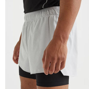 Pantalones cortos de running 2 en 1 para hombre con forro de compresión, de secado rápido, transpirables, para entrenamiento deportivo y gimnasio. - Product Image 4