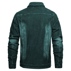 Veste denim bleue rembourrée pour hommes, design personnalisé OEM, avec boutonnage surdimensionné et vestes à manches longues - Product Image 2