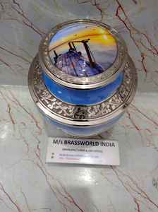 Urna de cremación funeraria para adultos, urna de cremación de latón hecha a mano para cenizas de humanos, grande, 220cu - Product Image 3