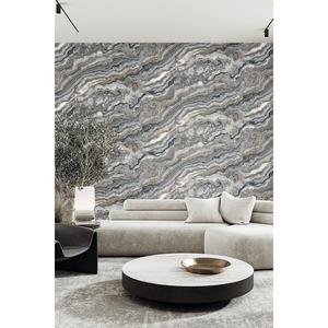 Linea di marmo architettonico moderno rivestito in vinile fantasia colore grigio combinazione carta da parati 106x1560cm(16, 5 m2)