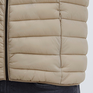 Chaleco de cuero sin mangas con logotipo personalizado para hombre, chaleco acolchado grueso con cierre de cremallera de talla grande para invierno - Product Image 6