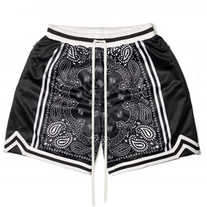 Short de basket-ball léger et respirant pour hommes, design personnalisé avec motif solide à cordon de serrage et derniers vêtements de sport écologiques - Product Image 3