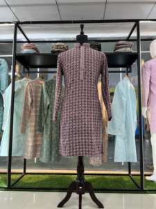 Ensemble Kurta Pyjama pour homme en rayonne de luxe Maruti Fashion, look élégant, travail de broderie lourd pour les tenues de mariage indiennes, stock mondial - Product Image 5