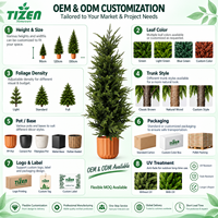 Pohon Cedar Topiary Buatan 90cm dalam Pot, Tanaman Palsu Modern dengan Pot Oranye, Bahan PE Tahan UV untuk Rumah, Taman, dan Teras