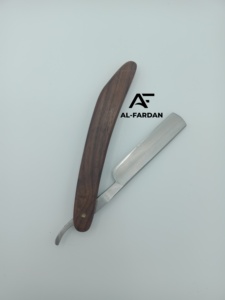 AL-FARDAN Straight Cut Throat Turkish <b>Razor</b> Pakka Wood Handle Stainless Steel <b>Blade</b> <b>Single</b> Edge Men's Grooming Shavette <b>Razors</b> - Product Image 2
