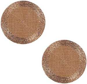 Napperon de table en verre rond fait à la main de 14 pouces perles blanches perles argentées et dorées élégantes et élégantes - Product Image 2