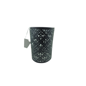 Pot de bougie votif en métal décoratif antique à patine grise pour la décoration de salon et d'hôtel faite à la main en vrac - Product Image 4