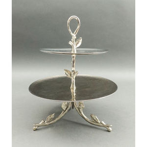 Elegance Home Tableware <b>Cake</b> Stand 2 <b>Tiers</b> Made of Stainless Steel With Metal Designer <b>Cake</b> Serving Stand for Party Use - Product Image 6