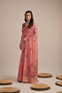 Bureau et tenue de jour décontractée belle broderie numérique imprimé adulte spécial fantaisie saree avec un point chemisier pièce à vendre - Product Image 3