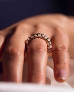 IGI Certified Lab Grown Diamond Vintage Diseños personalizados Full Eternity Wedding Band Ring Women 14K White Gold Diamond Ring - Product Image 4