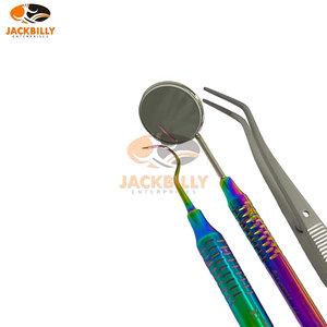 ชุดอุปกรณ์ทันตกรรมพื้นฐานทำจากเหล็กเคลือบสีรุ้งชุดเครื่องมือมีที่จับแบบกลวงที่ผ่านการฆ่าเชื้อแล้วประกอบด้วยที่ปิดปาก - Product Image 5