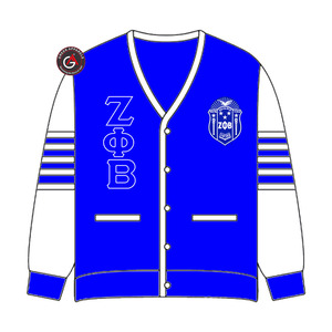 Cardigans en acrylique pour femmes Zeta Phi Beta avec broderie fine |   Pull cardigan brodé personnalisé pour femmes ZOB Sorority - Product Image 3