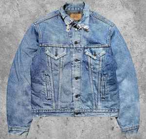 Veste denim 100% coton personnalisée unisexe de haute qualité, col en O, design décontracté pour l'hiver avec logo brodé et impression bouffante - Product Image 1