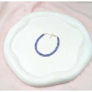 925 Sterling <b>Silver</b> Tanzanite Beaded <b>Bracelet</b> Bohemia Religious Gift with Diamond Main Stone - Product Image 4