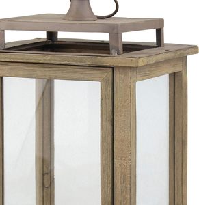 18 Inch Rustic Wooden <b>Candle</b> <b>Lantern</b>, for Table Top, Mantle, Wall Hanging, or Garden Display, Indoor & Outdoor Use - Product Image 5