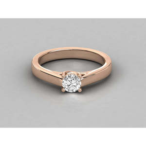 Bague solitaire en or 18 carats avec diamant brillant - Product Image 5