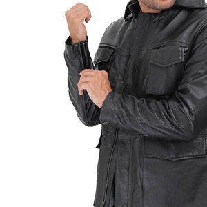Manteau en cuir classique pour homme, réversible, avec détails boutonnés, coupe élégante pour l'hiver, décontracté et adapté au bureau - Product Image 6