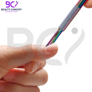 ที่ดันเล็บสแตนเลสหัวคู่ขนาดใหญ่สีรุ้งใหม่ที่ดันผิวที่ตายแล้วเครื่องมือศิลปะเล็บ - Product Image 6