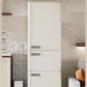 Refrigerador <span class=keywords><strong>retro</strong></span> americano de tres puertas, refrigerador pequeño de refrigeración y congelación, <span class=keywords><strong>alquiler</strong></span> de dormitorio, refrigerador de ahorro de energía - Product Image 2