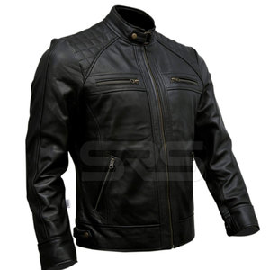 Nouveauté Veste de moto à fermeture éclair pour hommes Veste de moto d'hiver pour hommes, coupe ajustée, marque privée - Product Image 2