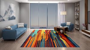 Alfombra de Lana Anudada a Mano de Alta Calidad, Estilo Persa, Ecológica, de Pelo Medio, con Patrón Abstracto, Apta para Mascotas, Lavable, Adam Rugs - Product Image 4