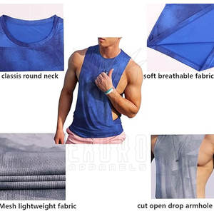 2025 nueva llegada hombres chaleco y Stringers camiseta sin mangas de Color personalizado camiseta sin mangas de secado rápido al por mayor hombres chaleco y Stringers - Product Image 3