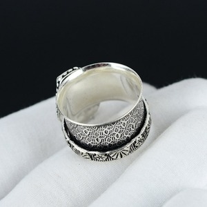 Anillo de estilo bohemio de plata hecho a mano, joyería de plata de ley 925, piedras preciosas de cuarzo rosa, anillo de tendencia, joyería para mujer, regalo para ella - Product Image 4